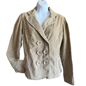 Levis Strauss Signature Corduroy Unlined Jacket Blazer Button Cotton Tan Women L
